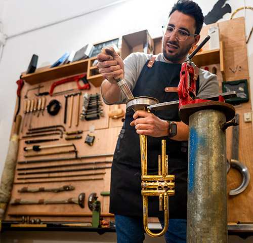 trumpet repair at Piero's Music Store, Bayonne, NJ
